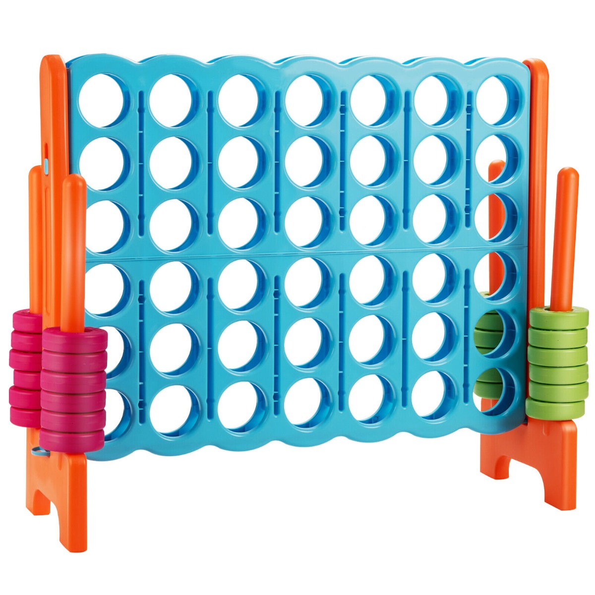 Giant Blue Connect 4 Game with 42 Jumbo Rings for Family Fun — Shopsta UK