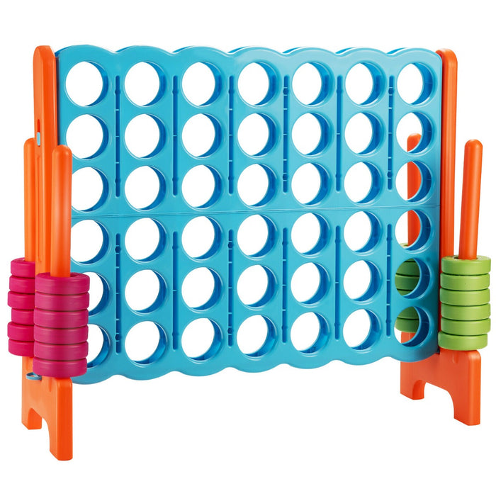 Giant 4 - Blue Set with 42 Jumbo Rings and Sliders Game - Perfect for Family Fun and Parties
