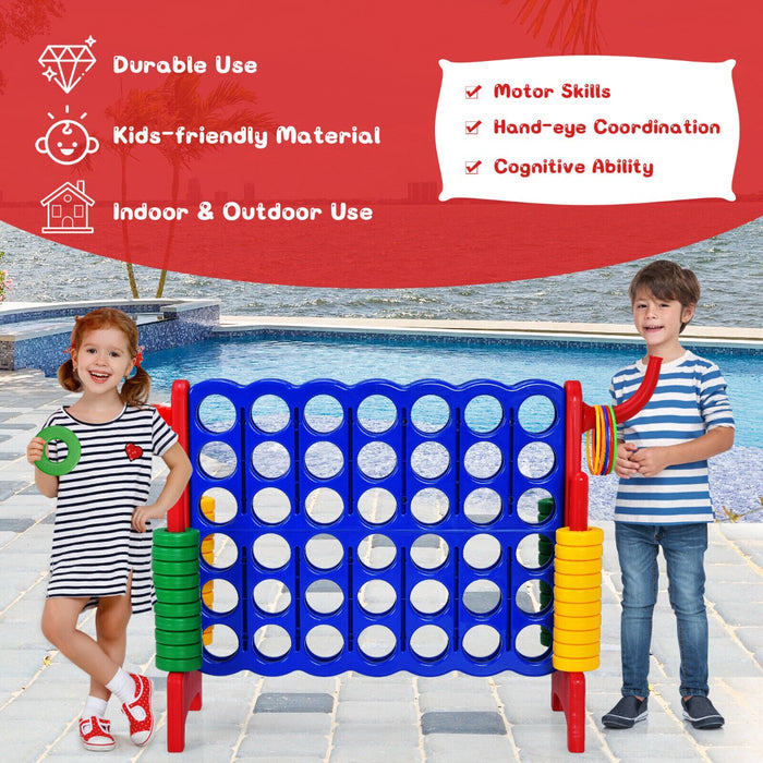 Giant Connect 4 - Jumbo Game with 42 Blue Rings - Perfect for Group Play and Parties