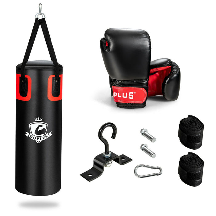 Unbranded - Heavy Hanging Punching Bag & Gloves Set with Wall Bracket - Ideal for Home Gym Boxing & Training Workouts