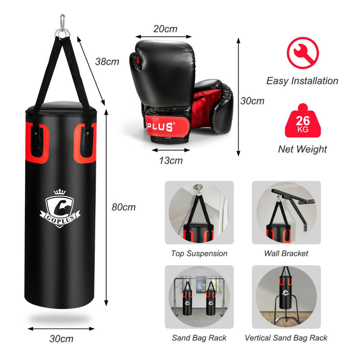Unbranded - Heavy Hanging Punching Bag & Gloves Set with Wall Bracket - Ideal for Home Gym Boxing & Training Workouts