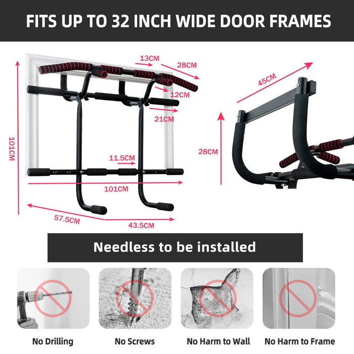 Strength Training Doorway Pull-Up Bar with Power Ropes - Foam-Padded Handles & Easy Mounting - Ideal for Home Gym Workouts & Fitness Enthusiasts