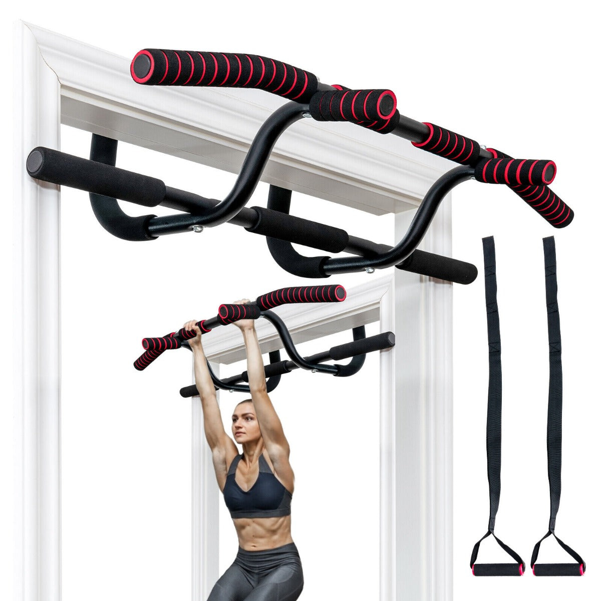 Bars And Ropes Doorway Pull-Up Bar with Power Ropes for Home Fitness — Shopsta UK