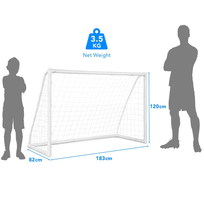 Portable Goal - Soccer Kit with Durable PVC Frame and High-Strength Netting - Ideal for Soccer Practice and Games