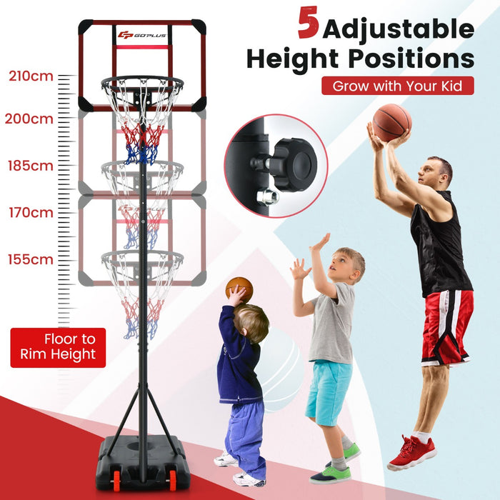 Basketball Gym Equipment - Wheel-Assisted Hoop and Goal Set - Perfect for Sport Training and Competitions