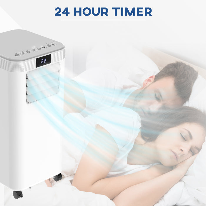 8000 BTU 4-in-1 Portable Air Conditioner - Cooling, Dehumidifying, Ventilating with Fan - Remote Control, LED Display, 24-Hr Timer, Auto Shut-Off Feature