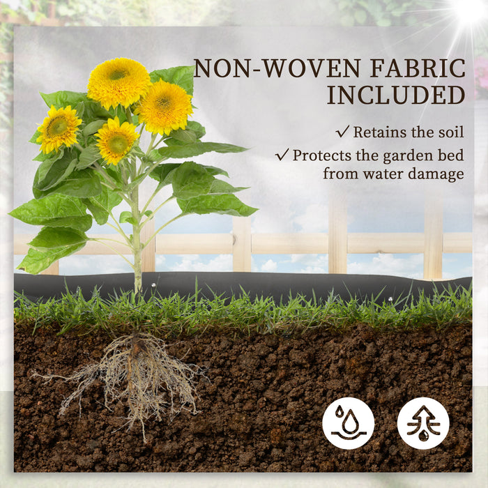 3 Tier Garden Planter with Trellis - Wooden Raised Beds for Vine Climbing, 95x95x110cm in Natural Tone - Ideal for Garden Enthusiasts and Urban Farmers