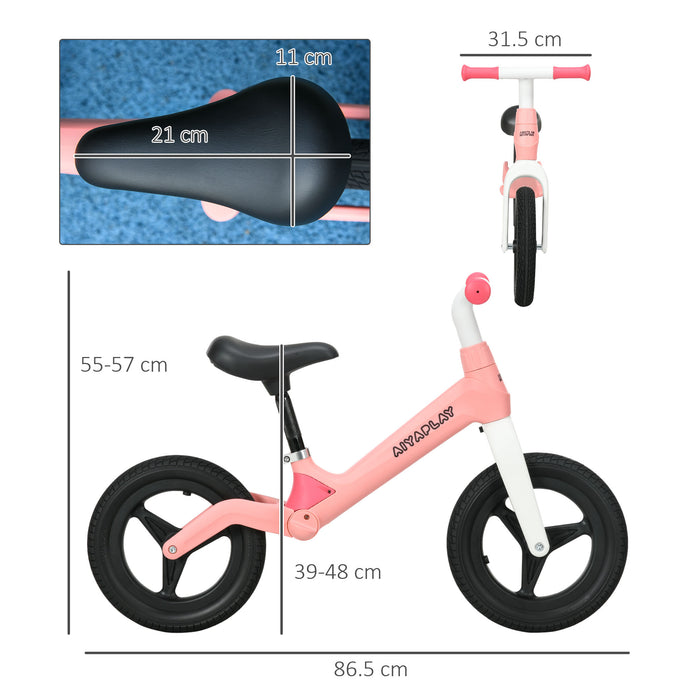 Kids Balance Training Bike - Adjustable Seat & Handlebar, Puncture-Proof PU Wheels, No-Pedal Design - Perfect for Toddlers 2.5-5 Years, Supports up to 25kg, Pink Color