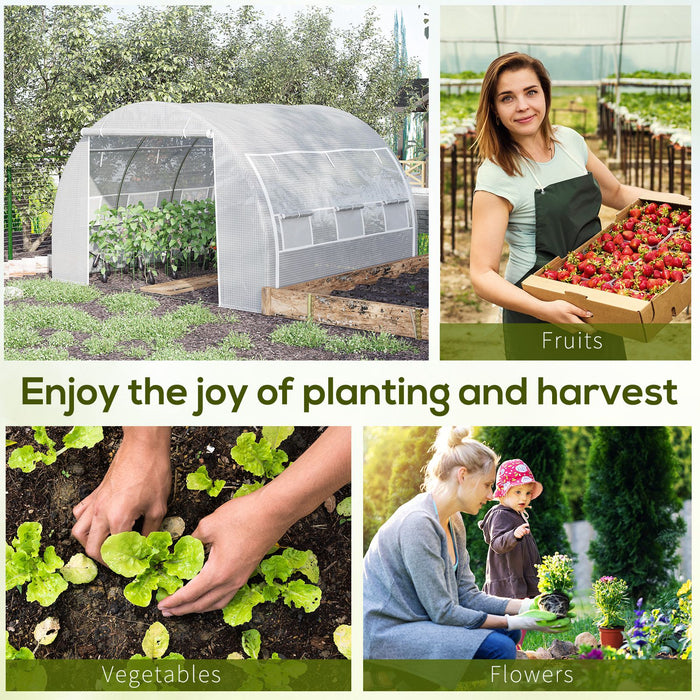 Polytunnel Greenhouse - 3x3x2m Walk-In Tent, Steel Frame, Reinforced Cover, Zippered Door & 6 Ventilation Windows - Ideal for Garden Plant Protection and Growth