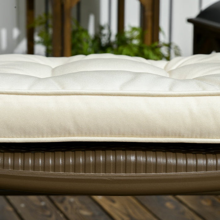 Outdoor Chair Comfort Pad - 40x40cm Garden Seat Cushion with Secure Ties, Cream White - Ideal for Patio Furniture & Dining Chairs