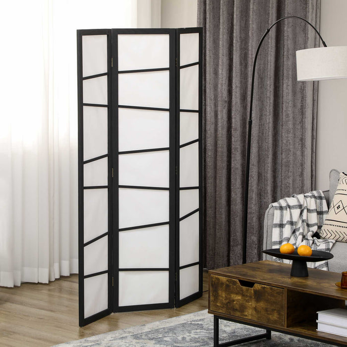 3-Panel Wooden Room Divider - Folding Privacy Screen & Freestanding Partition Separator - Ideal for Bedroom Space Management and Decor, White