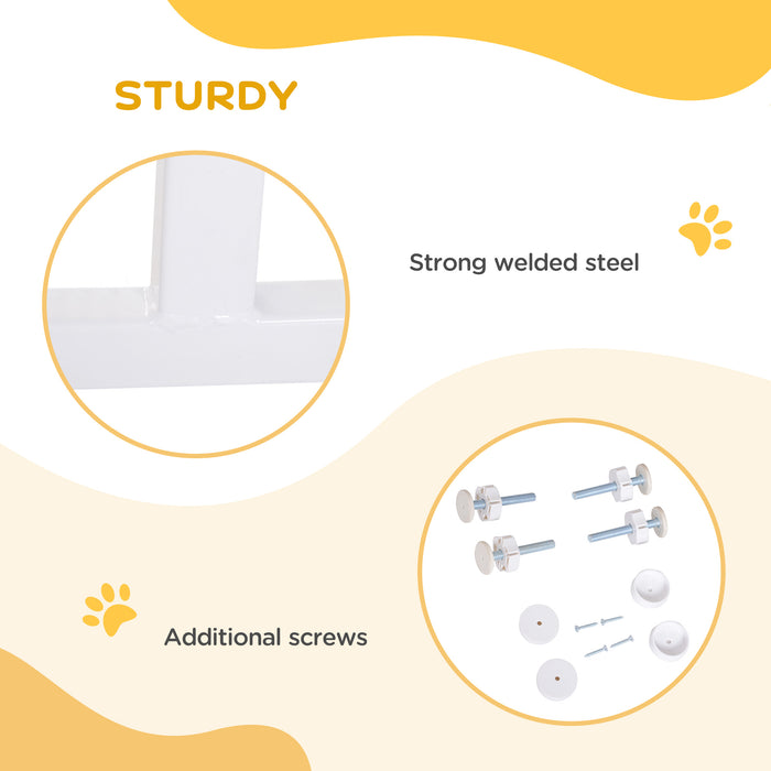Adjustable Metal Pet Safety Gate - Pressure-Mounted Dog Barrier, Extends 72-107cm Wide - Ideal for Pet Containment and Home Safety