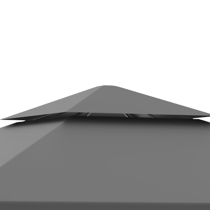 3 x 3m Steel Gazebo - Outdoor Garden Patio Canopy with 2-Tier Vented Roof, Marquee Party Tent Shelter - Elegant Design for Events & Backyard Decor, Grey