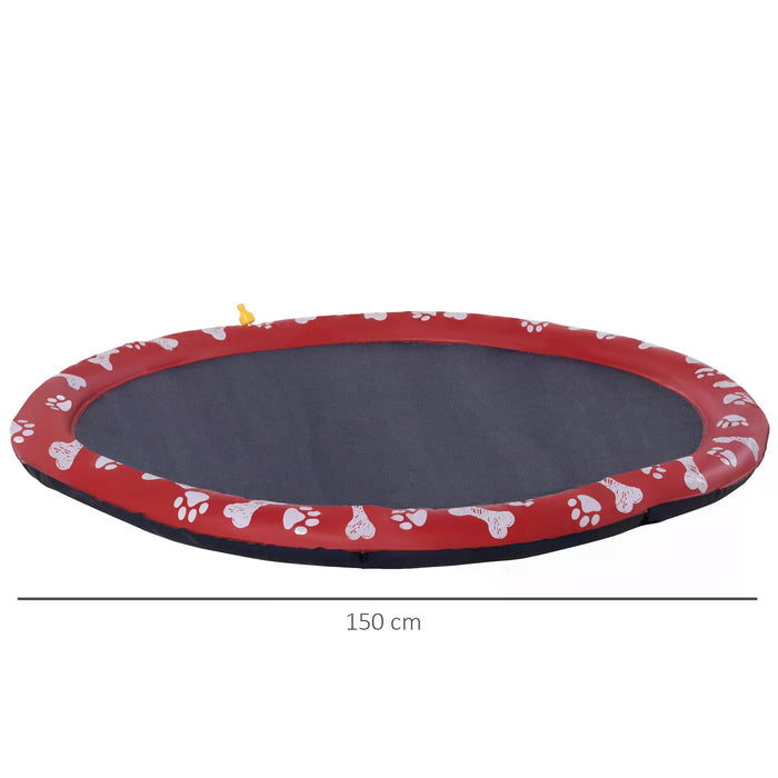 150cm Splash Pad for Dogs - Sprinkler Bath Pool & Water Play Mat - Non-Slip Outdoor Fun for Pets