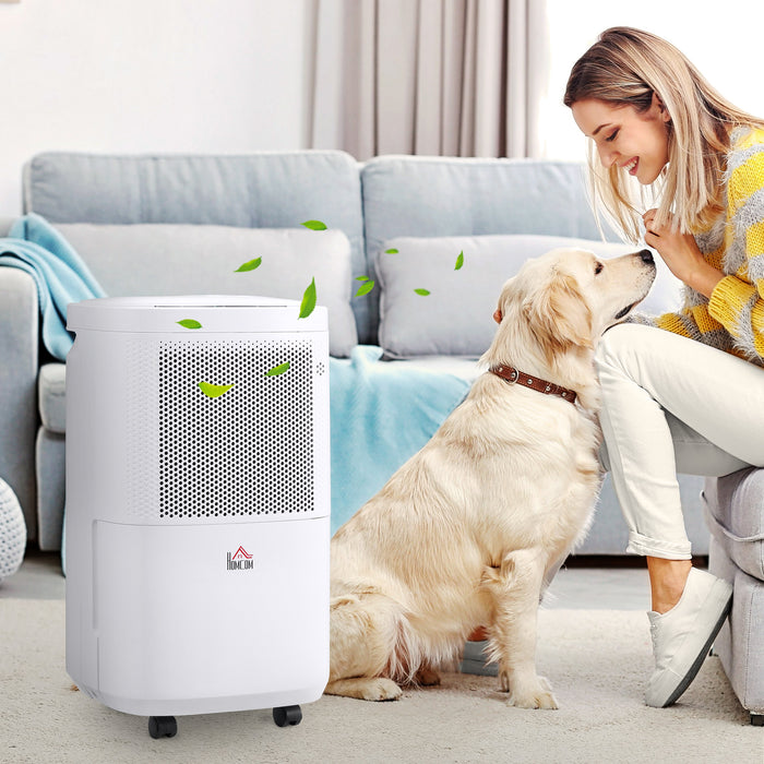 2200ML 10L/Day Portable Dehumidifier - Electric Air Moisture Removal with Quiet Operation and WiFi Smart App Control - Ideal for Home Laundry and Basement Spaces
