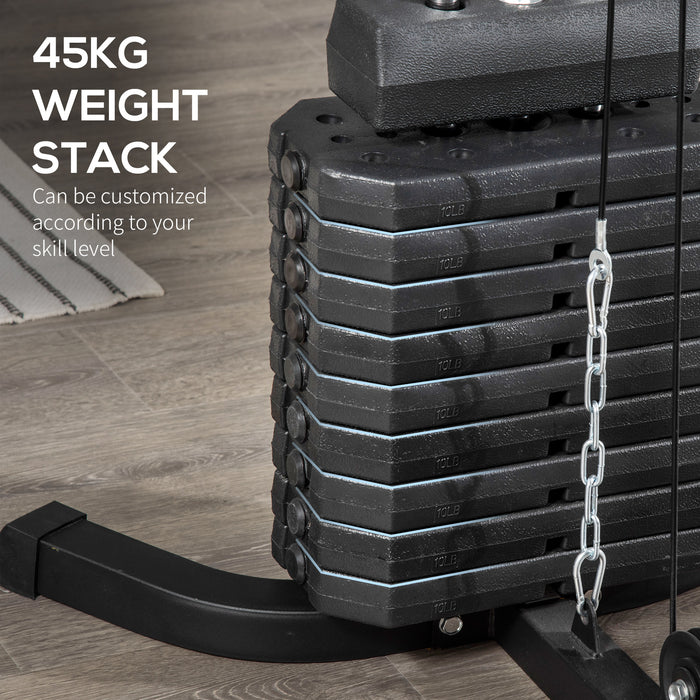 Multi-Exercise Gym Station with 45kg Integrated Weights - Full-Body Workout Home Fitness Equipment - Ideal for Strength Training and Muscle Building