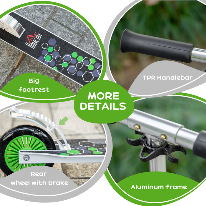 Kids' Kick Scooter for Ages 3-8 - One-Click Folding Design with Adjustable Height & Rear Brake - Durable Aluminium Construction, Perfect for Boys & Girls