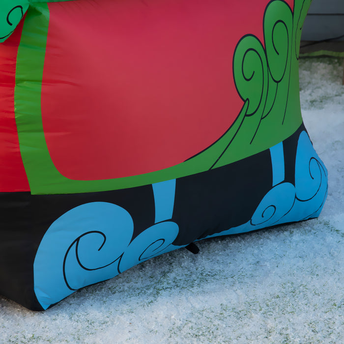 Inflatable Christmas Display with Santa, Penguin & Sleigh - 6ft LED-Lit Blow-Up Outdoor Decor with Reindeer - Perfect Holiday Lawn Statement Piece