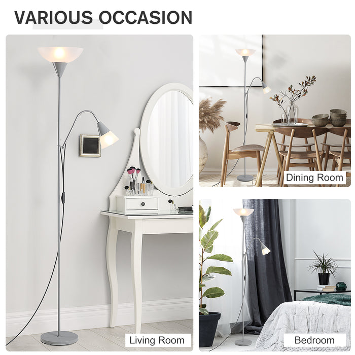 Modern Dual-Head Floor Lamp - Adjustable Reading Lights with Steel Base for Living Room, Bedroom, Office - Ideal for Illuminated Task Lighting at 179.5cm Height