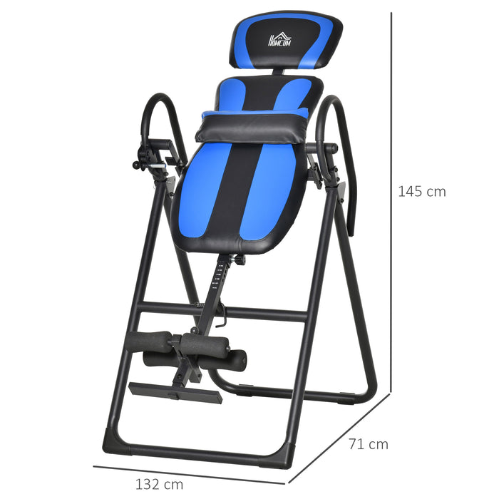 Foldable Gravity Inversion Table - Back Therapy and Fitness Bench with Soft Ankle Cushions - Pain Relief and Support for Home Use