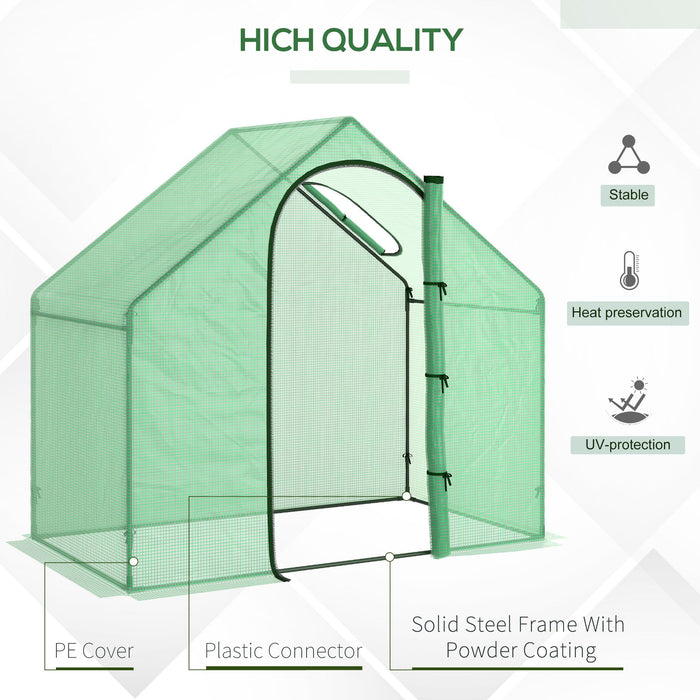 Garden Grow House Walk-In Greenhouse - 180x100x168 cm with Roll-Up Door & Ventilation Window - Ideal for Plant Protection & Extended Growing Season