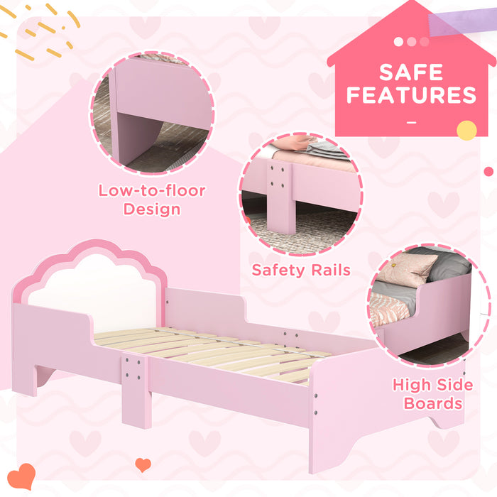 Toddler Princess Cloud Bed - Kids' Pink Bed Frame with Whimsical Design, 143x74x55 cm - Perfect for Transitioning to Big Kid Bed