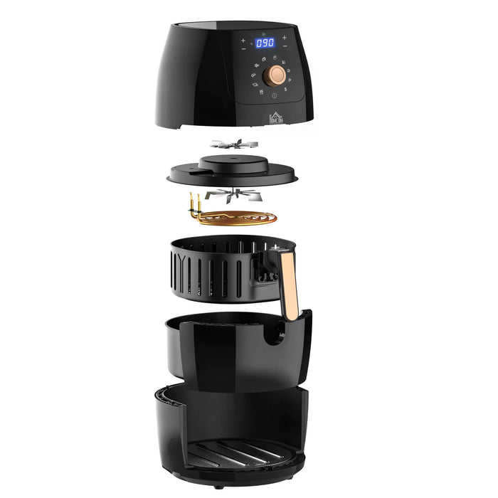 Digital Air Fryer 1700W 5.5L - Rapid Air Circulation for Healthy Cooking, Adjustable Temp with 60 Min Timer - Ideal for Oil-Free, Low-Fat Meals