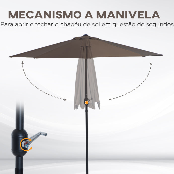 2.7m Half Parasol Umbrella for Balconies - Sturdy 5 Steel Rib Design, Outdoor Shade Solution - Perfect for Small Spaces and Garden Patios