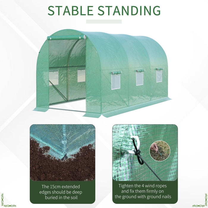 Polytunnel Greenhouse - 4x2x2m Garden Flower & Vegetable Planter with 25mm Galvanized Steel Frame - Ideal for Green Thumbs & Home Gardening Enthusiasts