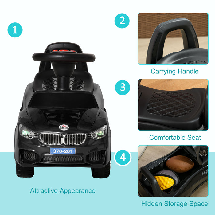 Baby Toddler Ride-On Walker - Foot-Powered Sliding Car for Kids, Black Finish - Encourages Motor Skills and Independence for Youngsters