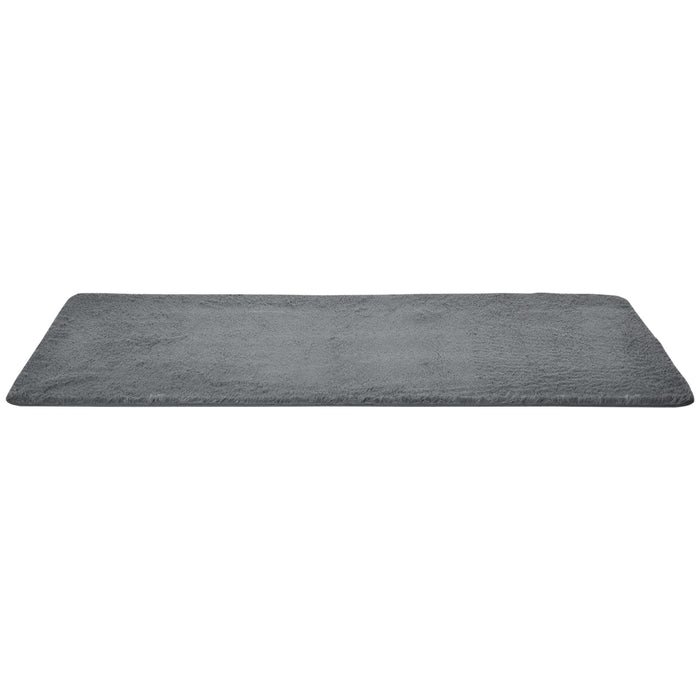 Luxurious Grey Fluffy Shag Rug - Plush Carpet for Living Room, Bedroom, Dining Area, 120x200 cm - Cozy Home Decor and Comfort Underfoot