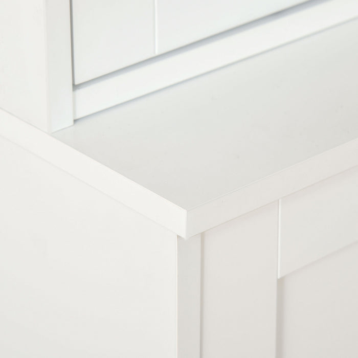 Modern White Bookcase with Doors - Adjustable Display Storage Cabinet for Home & Office - Ideal for Living Room Organization and Study Space