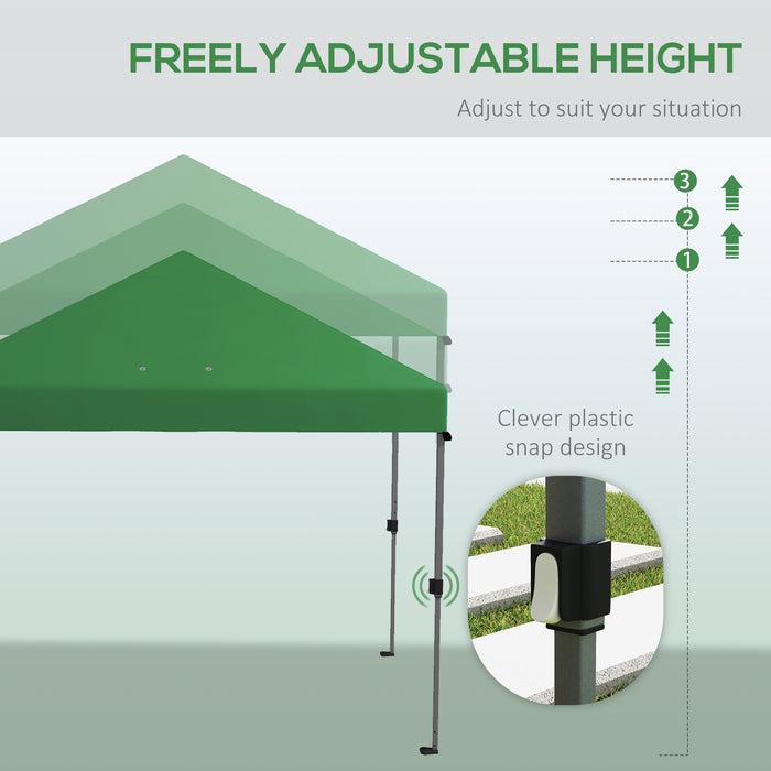 Pop Up Gazebo 3x3m - Easy Setup 1-Person Marquee Party Tent with 1-Button Push & Adjustable Legs - Includes Stakes & Ropes for Stability