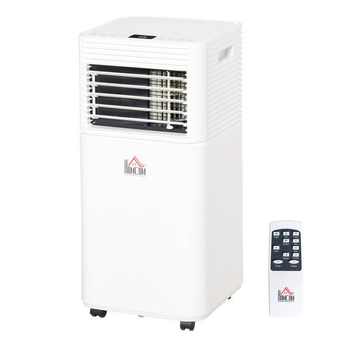 9000 BTU 4-in-1 Portable Air Conditioner Unit - Cooling, Dehumidifying, Ventilating with LED Display & Remote Control - Includes 24Hr Timer and Auto Shut-Down Feature for Home Comfort