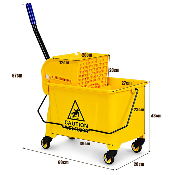 Commercial Size Mop Bucket with Holder - Heavy-Duty Wringer for Household Cleaning Tasks - Ideal for Professional and Domestic Uses