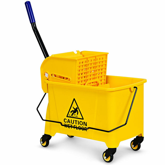 Commercial Size Mop Bucket with Holder - Heavy-Duty Wringer for Household Cleaning Tasks - Ideal for Professional and Domestic Uses