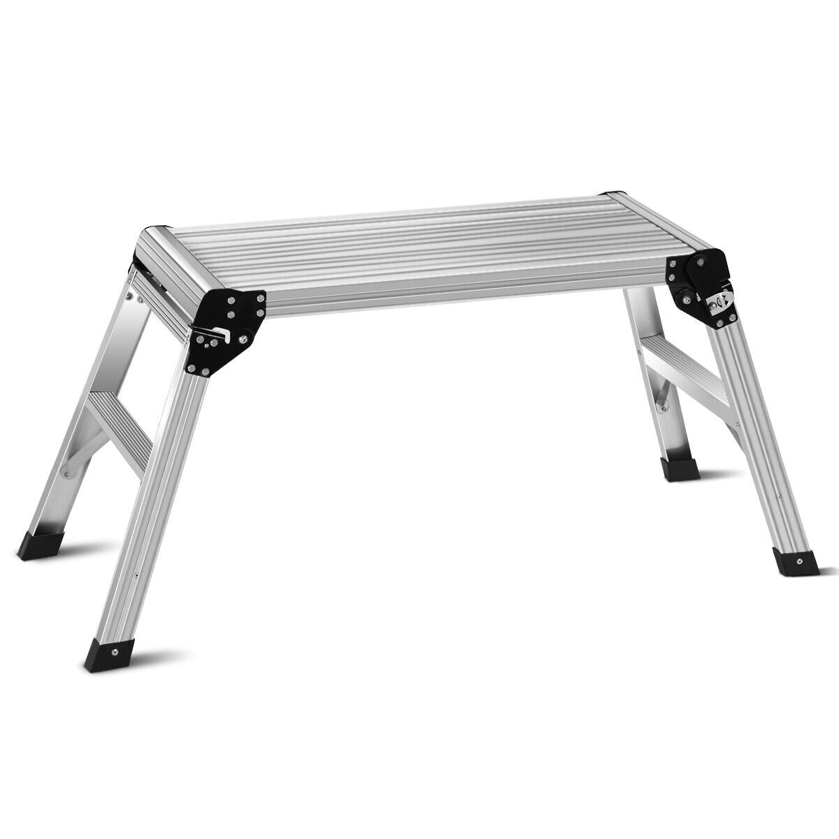 Aluminium Folding Hop Up Work Platform - Equipped with Safety Locks and Pads - Ideal for Stable and Protected Work Environment