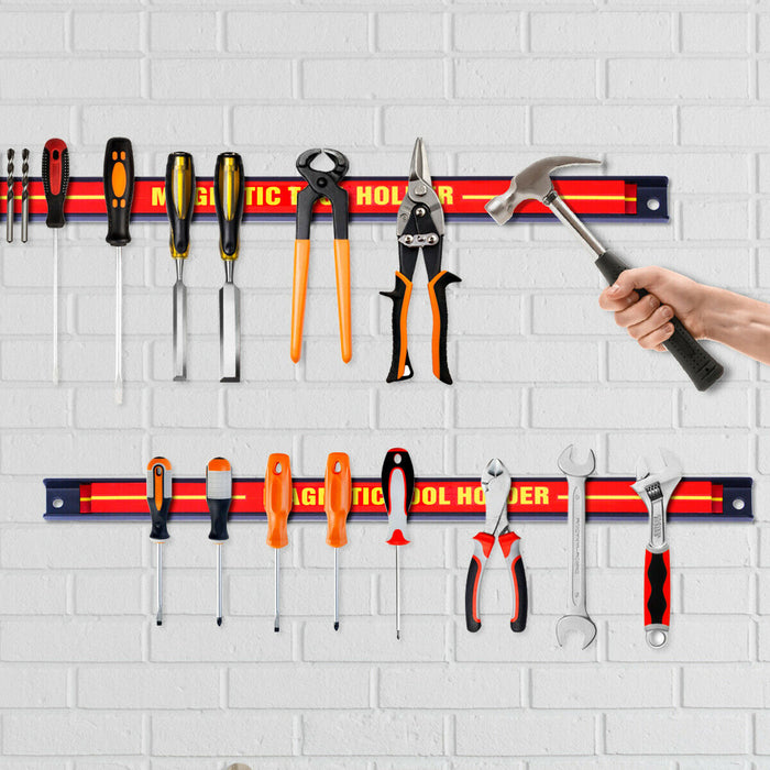 Magnetic Tool Strip Holder Set of 6 - Includes Mounting Screws and Strong Hold - Perfect for Organizing Workspace and Keeping Tools Accessible