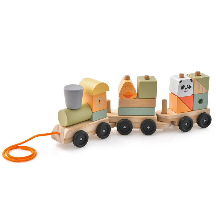 3-Section Toy Train Set - Interactive Stackable Building Blocks and Rail Play - Ideal for Cognitive Skills Enhancement in Children