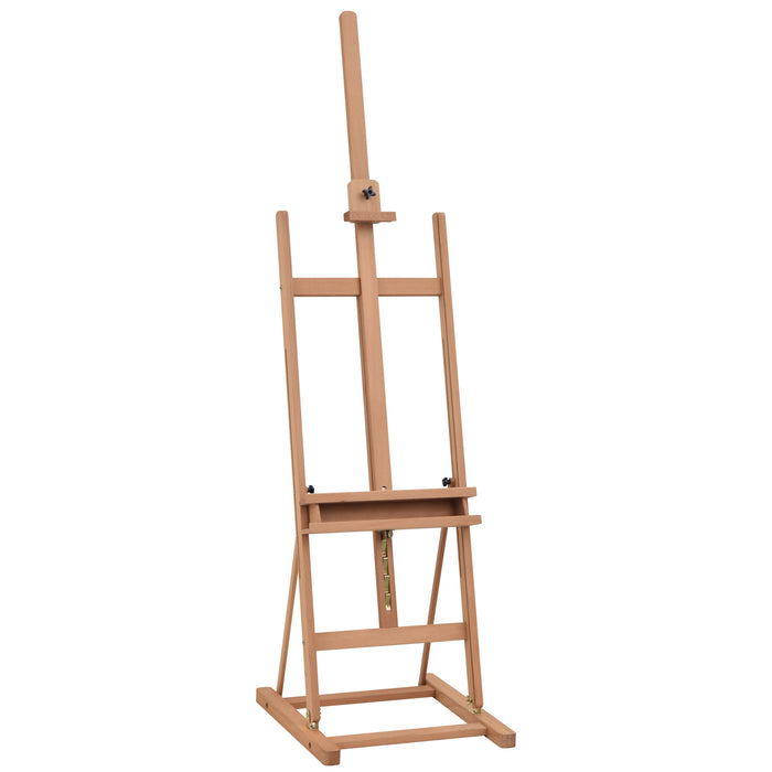 H-Frame Wooden Easel - Adjustable Height, Canvas Holder, Pencil Case for Artists - Ideal for Display, Exhibition, Drawing & Painting