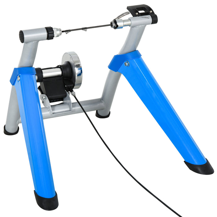 8-Level Steel Indoor Cycling Trainer - Stationary Exercise Bike Stand with Adjustable Resistance, Blue - Ideal for Home Cardio Workouts and Training