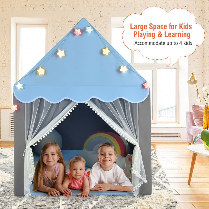 Blue Starlight Children's Playhouse - Large Kids Play Tent with Washable Mat - Ideal for Imaginative Indoor Play and Relaxation