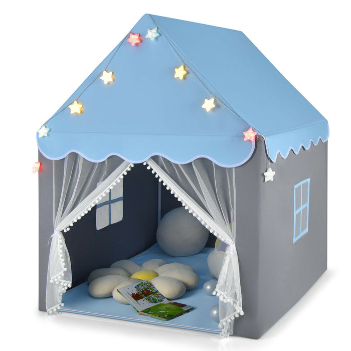 Blue Starlight Children's Playhouse - Large Kids Play Tent with Washable Mat - Ideal for Imaginative Indoor Play and Relaxation