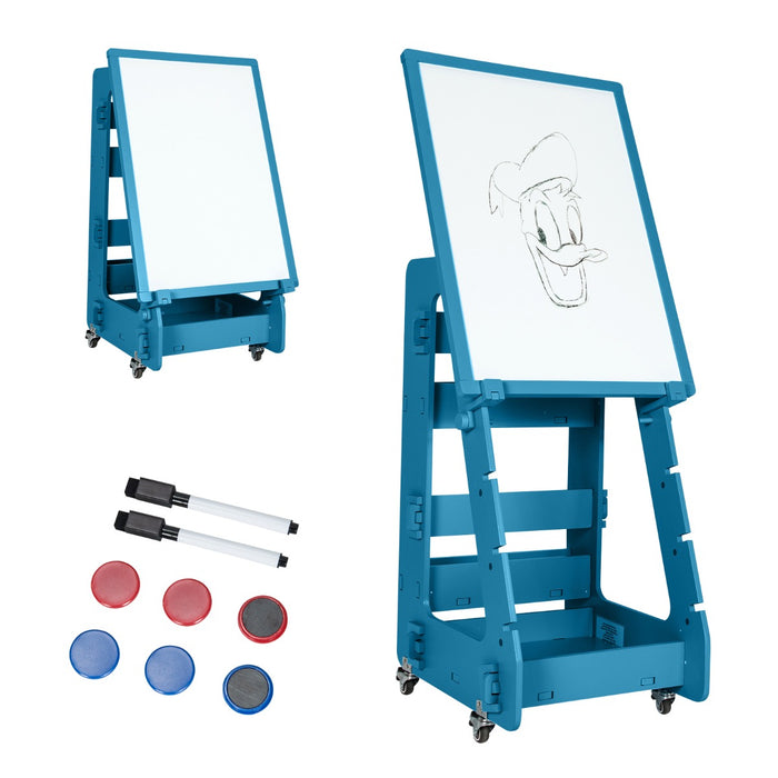 Kids Joy - Multifunctional Navy Art Easel with Integrated Storage - Ideal for Encouraging Creativity in Children