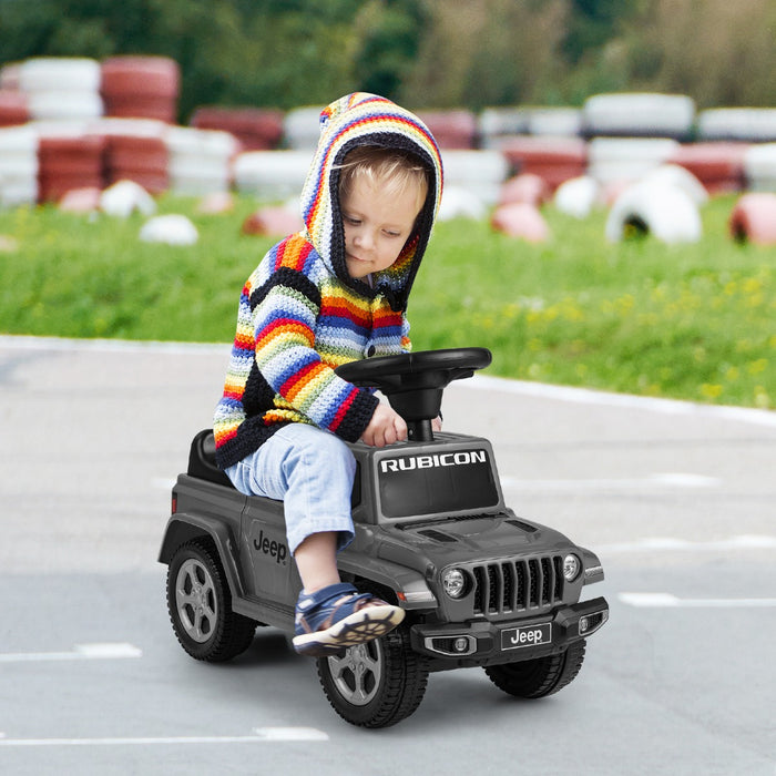 Jeep - Licensed Ride On Push Car with Steering Wheel and Engine Sound, Grey - Ideal for Toddlers Aged 18-36 Months