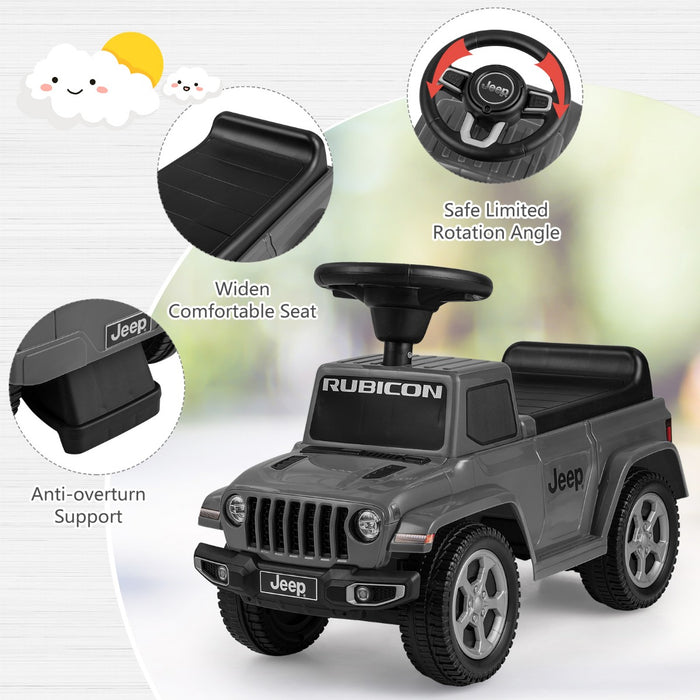 Jeep - Licensed Ride On Push Car with Steering Wheel and Engine Sound, Grey - Ideal for Toddlers Aged 18-36 Months