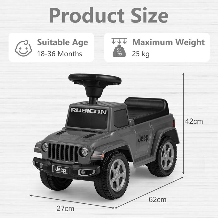 Jeep - Licensed Ride On Push Car with Steering Wheel and Engine Sound, Grey - Ideal for Toddlers Aged 18-36 Months