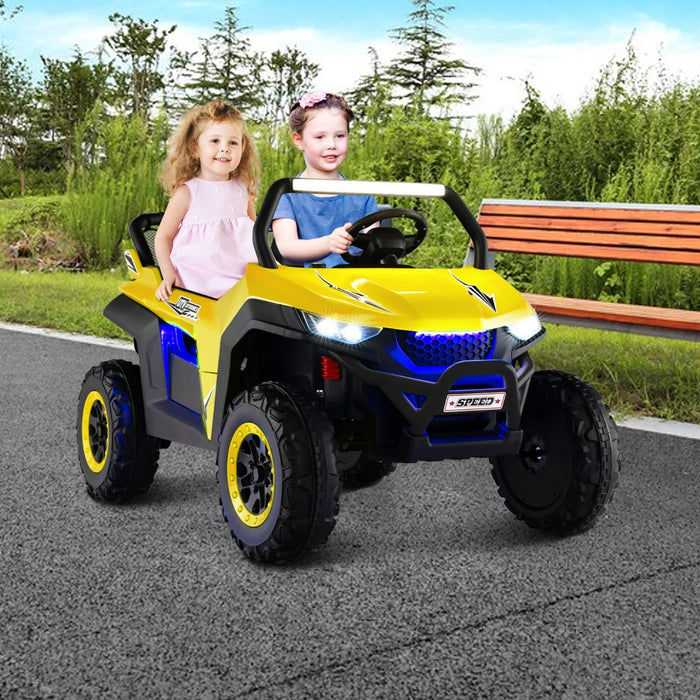 Battery Powered 12V - 2-Seater Kids Electric Car in UTV-Blue - Perfect Outdoor Ride-On Toy for Adventurous Children