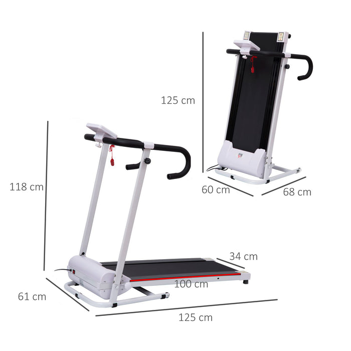 Steel Folding Electric Treadmill with LCD Display - Compact Motorized Running Machine for Home Use - Space-Saving Design for Fitness Enthusiasts