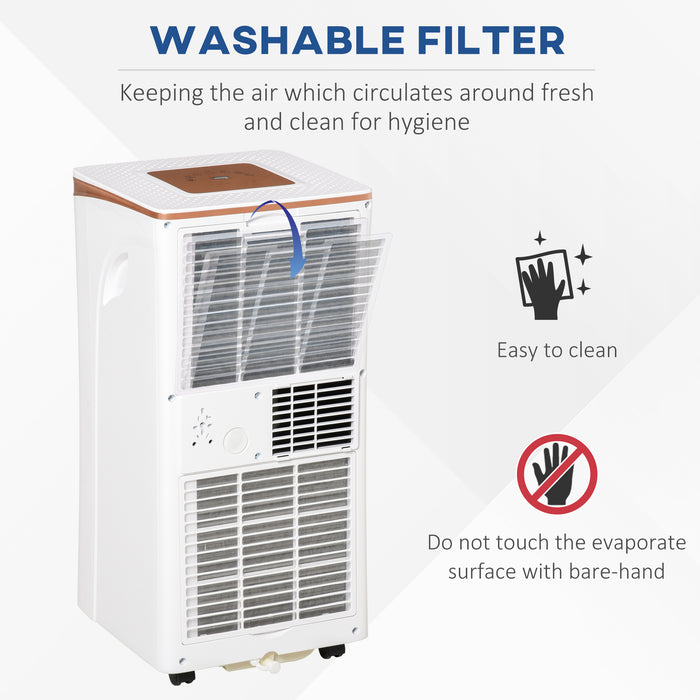 7000 BTU 4-in-1 Portable Air Conditioner - Cooling, Dehumidifying, Fan, Ventilation Functions with Remote - LED Display, Automatic Shut-Off System, Ideal for Small Rooms & Offices